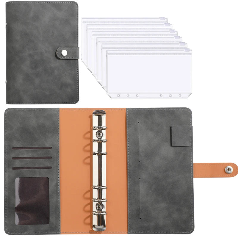 A6 Leather Budget Binder Notebook