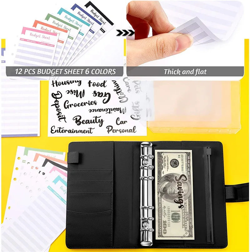 A6 Leather Budget Binder Notebook