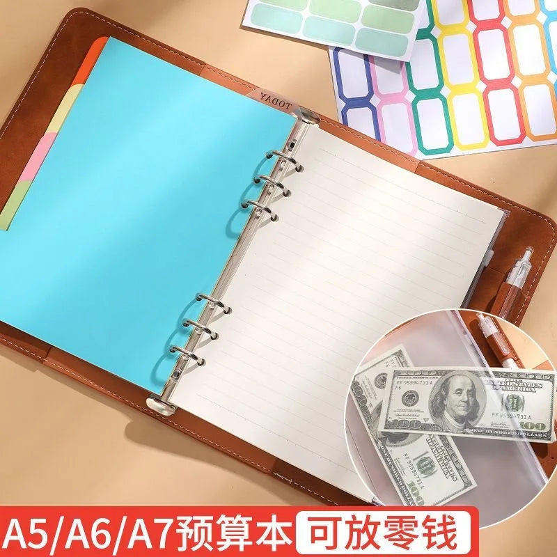 A5 6-Ring Binder Notebook – Refillable Planner with Pockets & Dividers