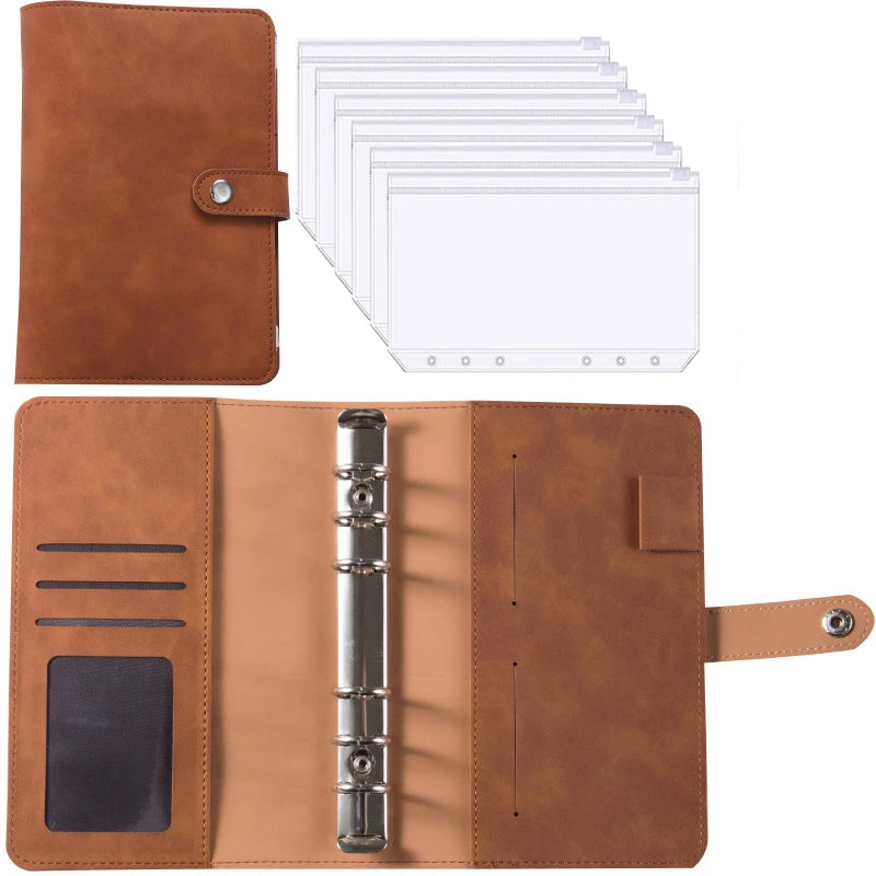 A6 Leather Budget Binder Notebook