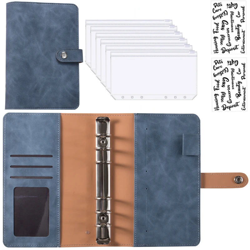 A6 Leather Budget Binder Notebook