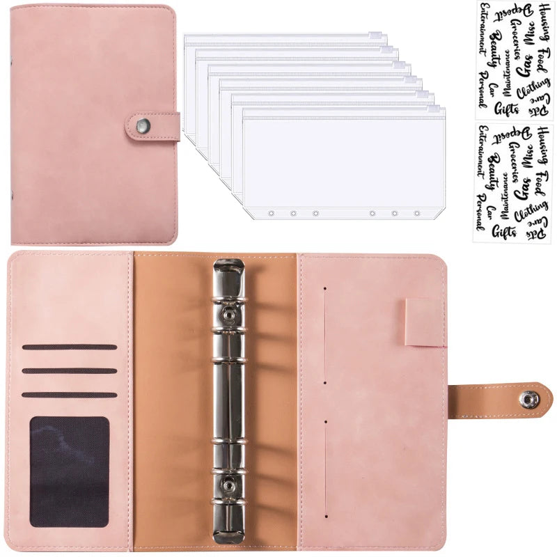 A6 Leather Budget Binder Notebook