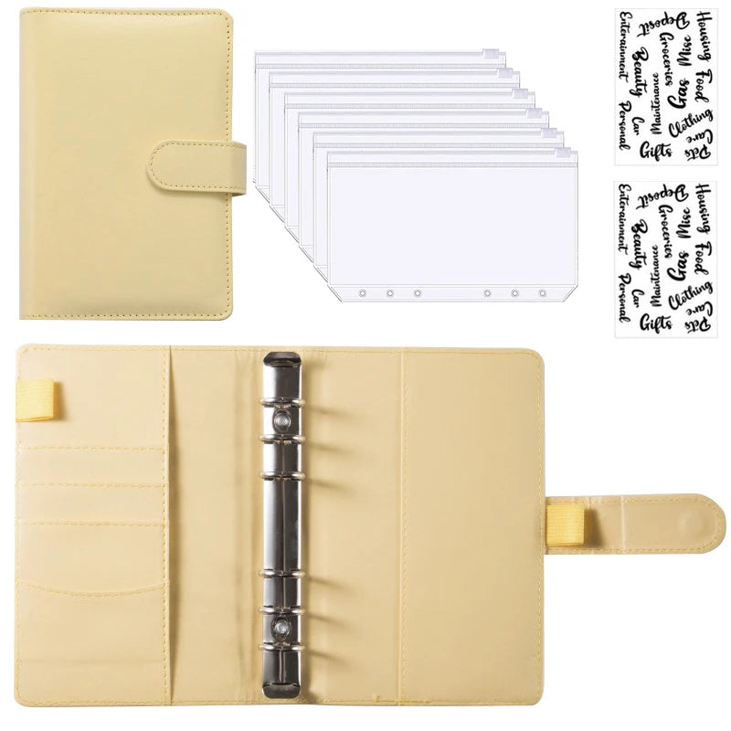 A6 Leather Budget Binder Notebook