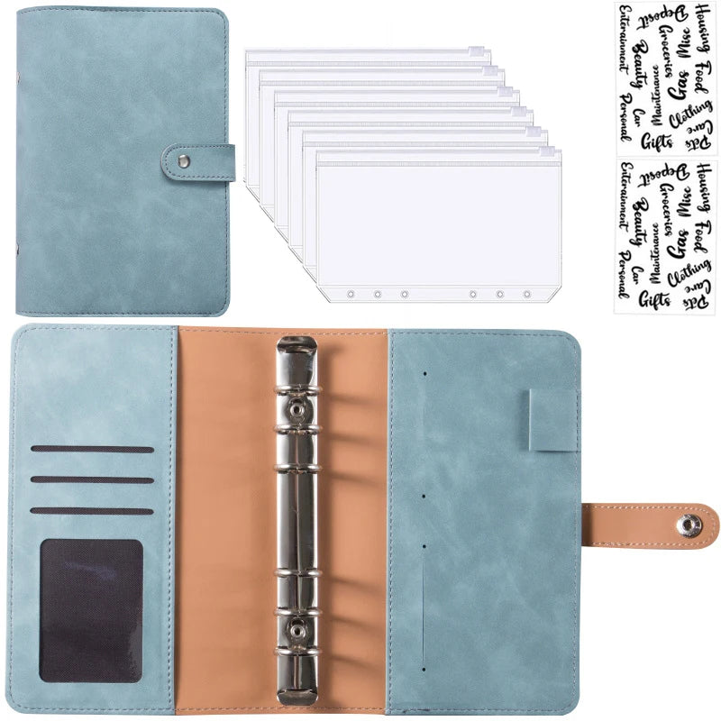 A6 Leather Budget Binder Notebook
