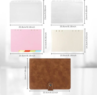 A5 6-Ring Binder Notebook – Refillable Planner with Pockets & Dividers