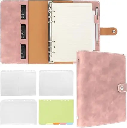 A5 6-Ring Binder Notebook – Refillable Planner with Pockets & Dividers
