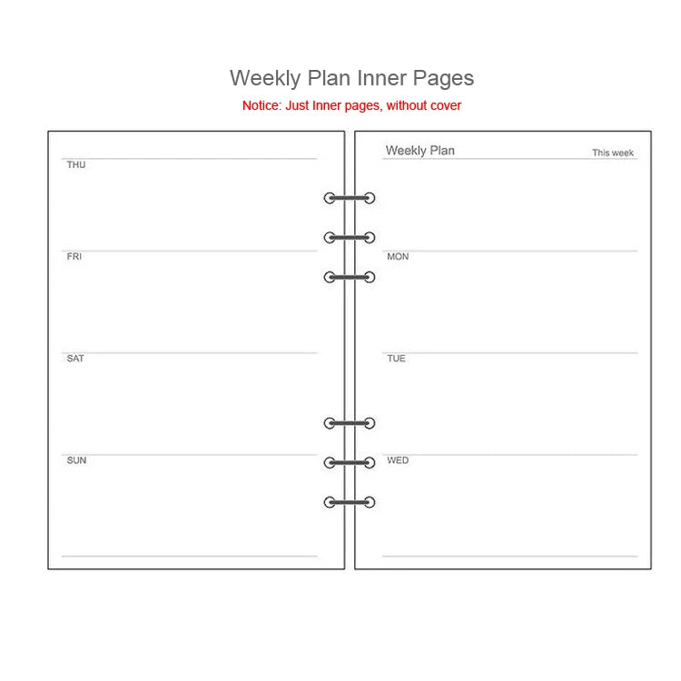 2025 Transparent Loose-Leaf Binder Notebook – A7/A6/A5 Diary Planner with Inner Core