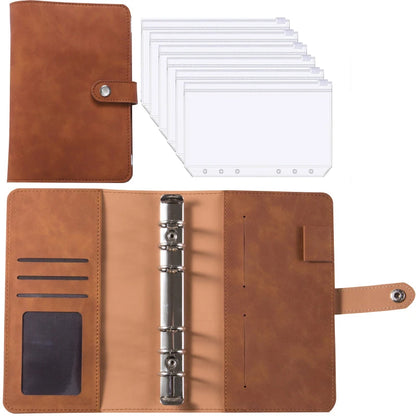 A6 Leather Budget Binder Notebook