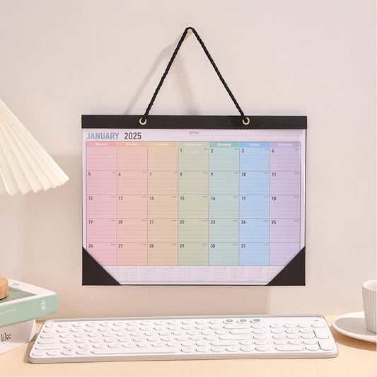 Colorful Monthly Wall Calendar – Rainbow Weekly Planner & Daily Study Check-In