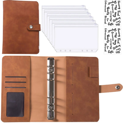 A6 Leather Budget Binder Notebook