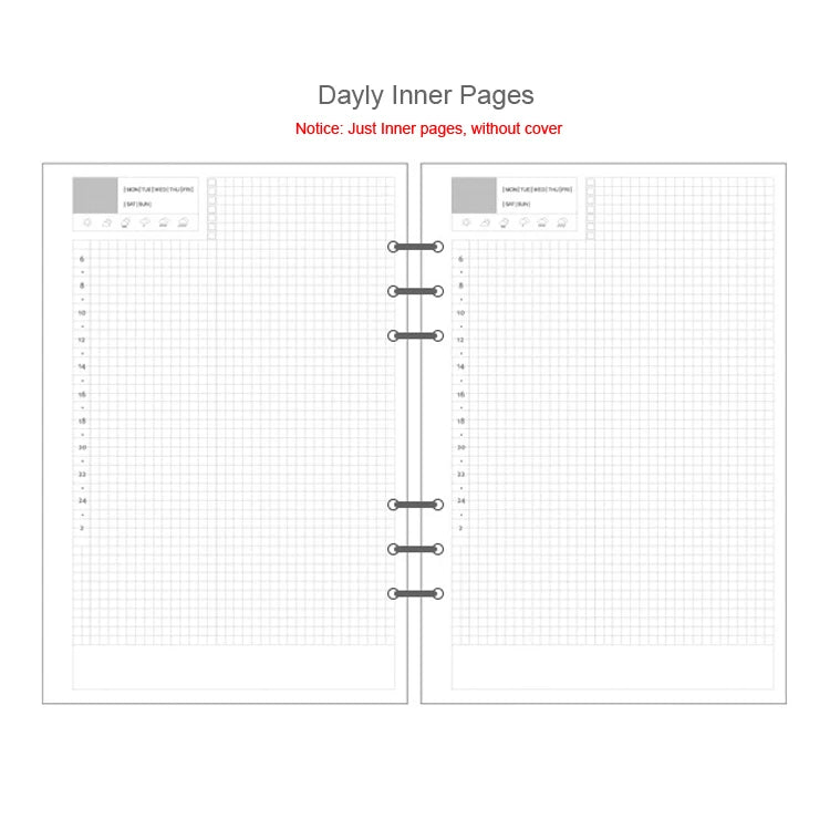 2025 Transparent Loose-Leaf Binder Notebook – A7/A6/A5 Diary Planner with Inner Core