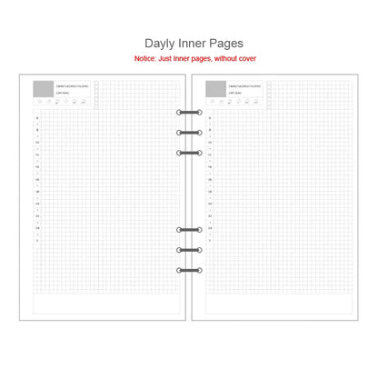 2025 Transparent Loose-Leaf Binder Notebook – A7/A6/A5 Diary Planner with Inner Core