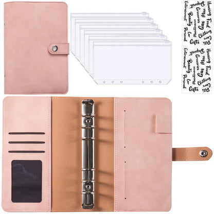 A6 Leather Budget Binder Notebook