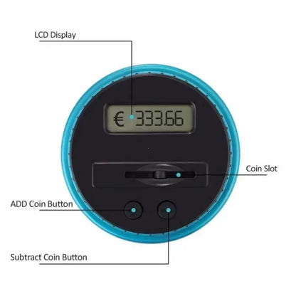 Electronic Piggy Bank Coin Counter – Digital LCD Money Saving Jar for USD/EURO