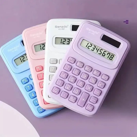 Small Solar Portable Calculator – Cute 8-Digit LCD Electronic Calculator for School & Office