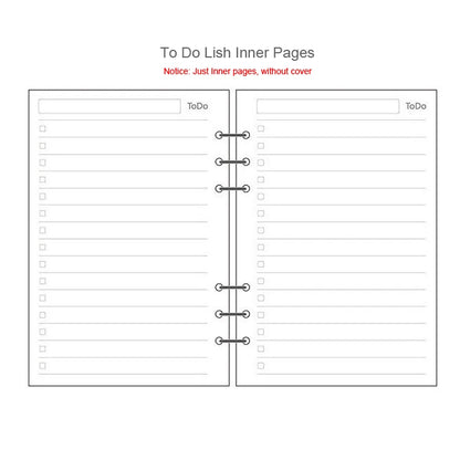 2025 Transparent Loose-Leaf Binder Notebook – A7/A6/A5 Diary Planner with Inner Core