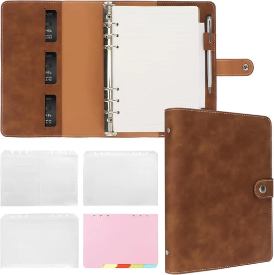 A5 6-Ring Binder Notebook – Refillable Planner with Pockets & Dividers