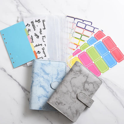 A5/A6 Marble Binder Cover – White & Black DIY Diary, Agenda, Planner Paper Cover