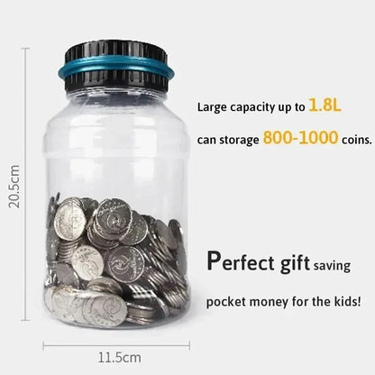 Electronic Piggy Bank Coin Counter – Digital LCD Money Saving Jar for USD/EURO